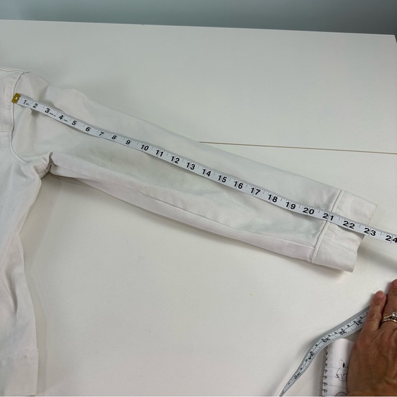 Gap White Jean Jacket Size XL; Silver Buttons and Snaps - Picture 13 of 14